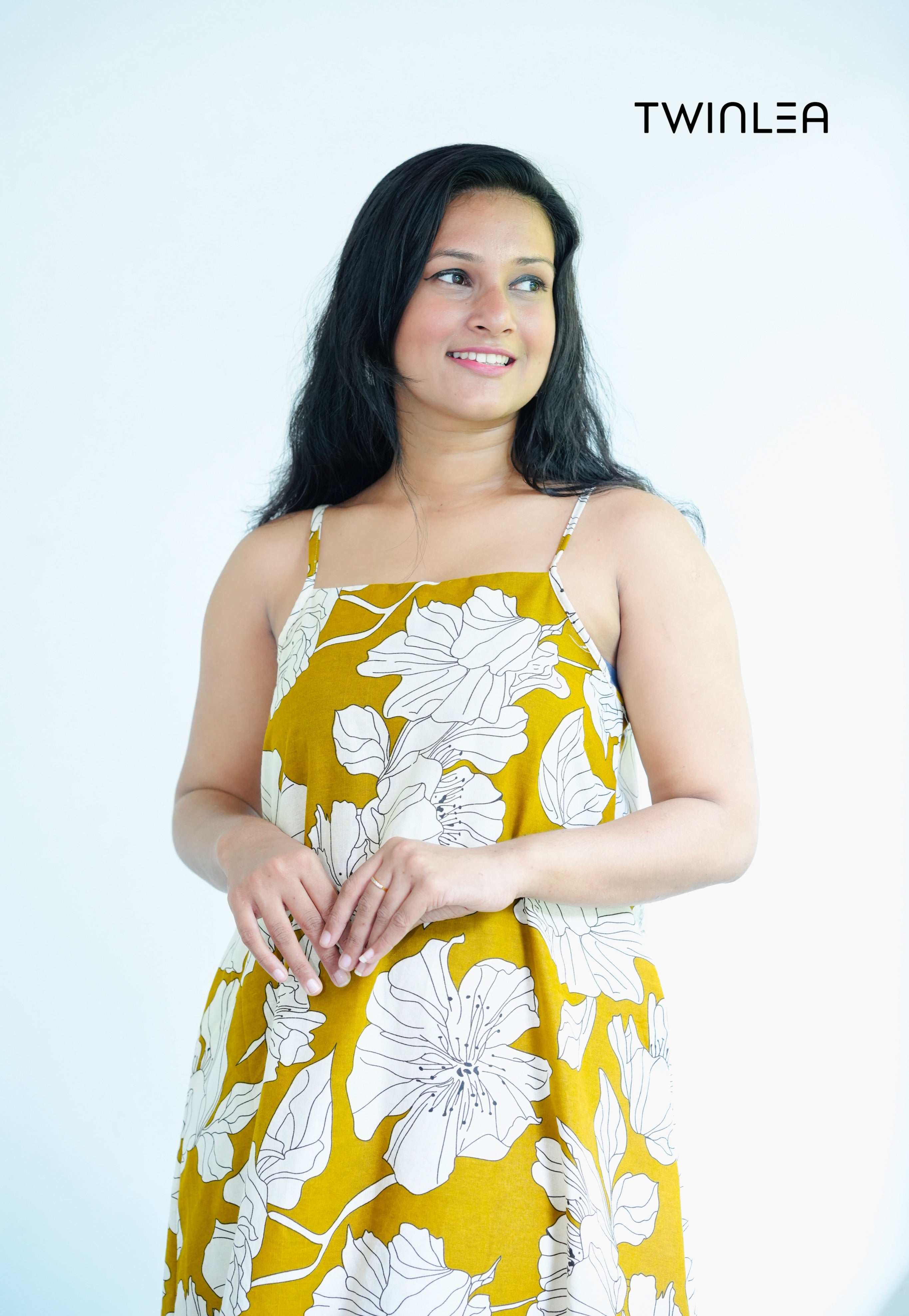 Mustard Yellow Floral Maxi Dress Twinlea Mustard Yellow Floral Maxi Dress Twinlea
