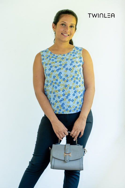 Blossom Print Sleeveless Tops – Dual Collection