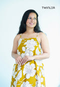 Mustard Yellow Floral Maxi Dress