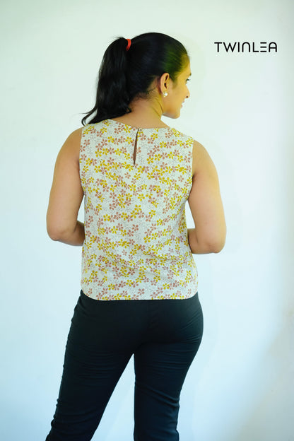 Blossom Print Sleeveless  Tops – Dual Collection
