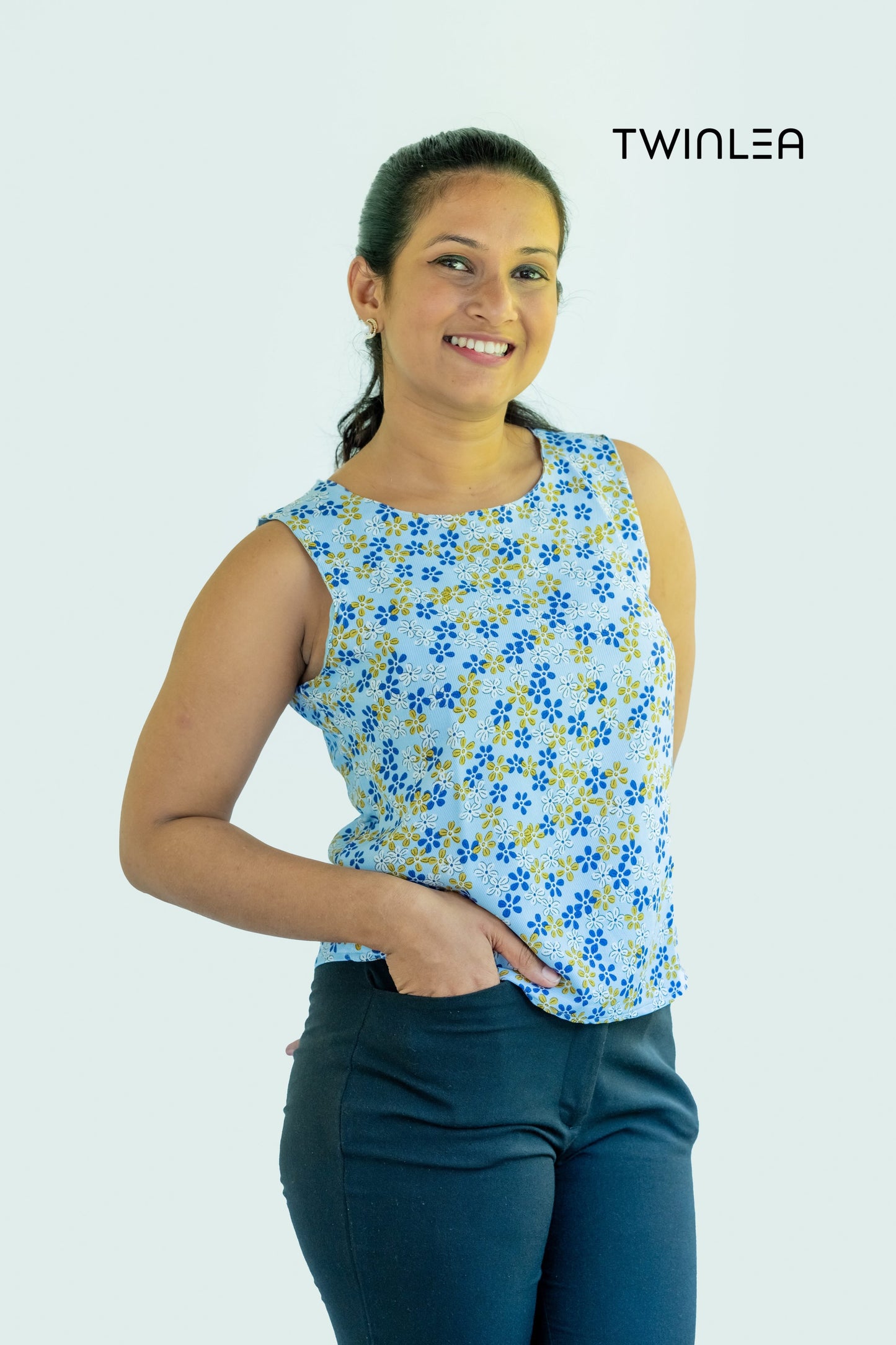 Blossom Print Sleeveless  Tops – Dual Collection