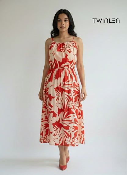 Tropical Grace Midi Frock