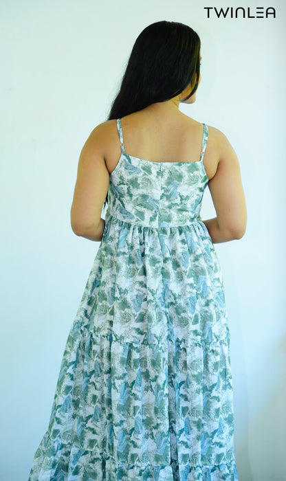Sage Breeze Cotton Maxi Dress