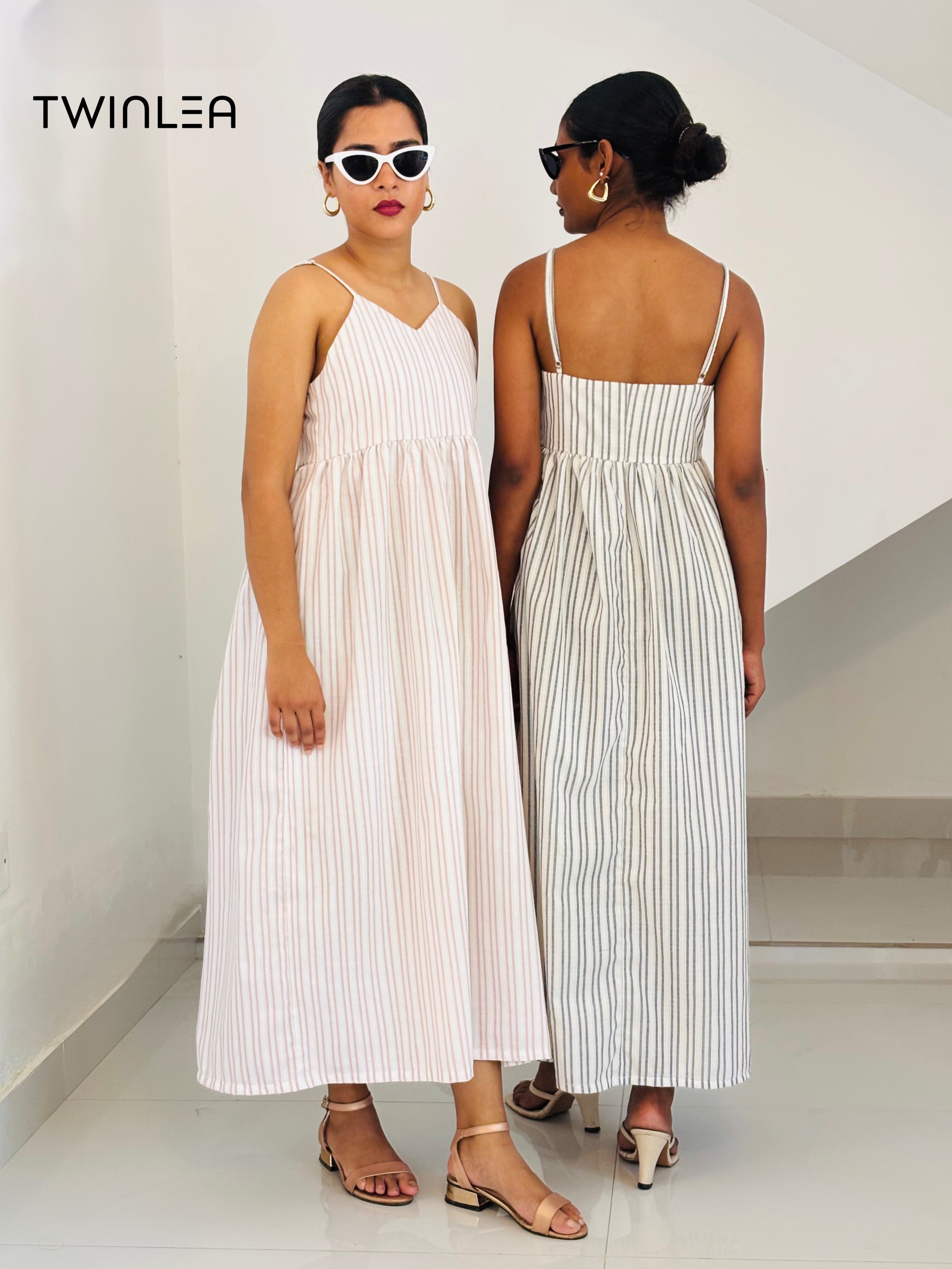 Summer Striped Midi Sundress