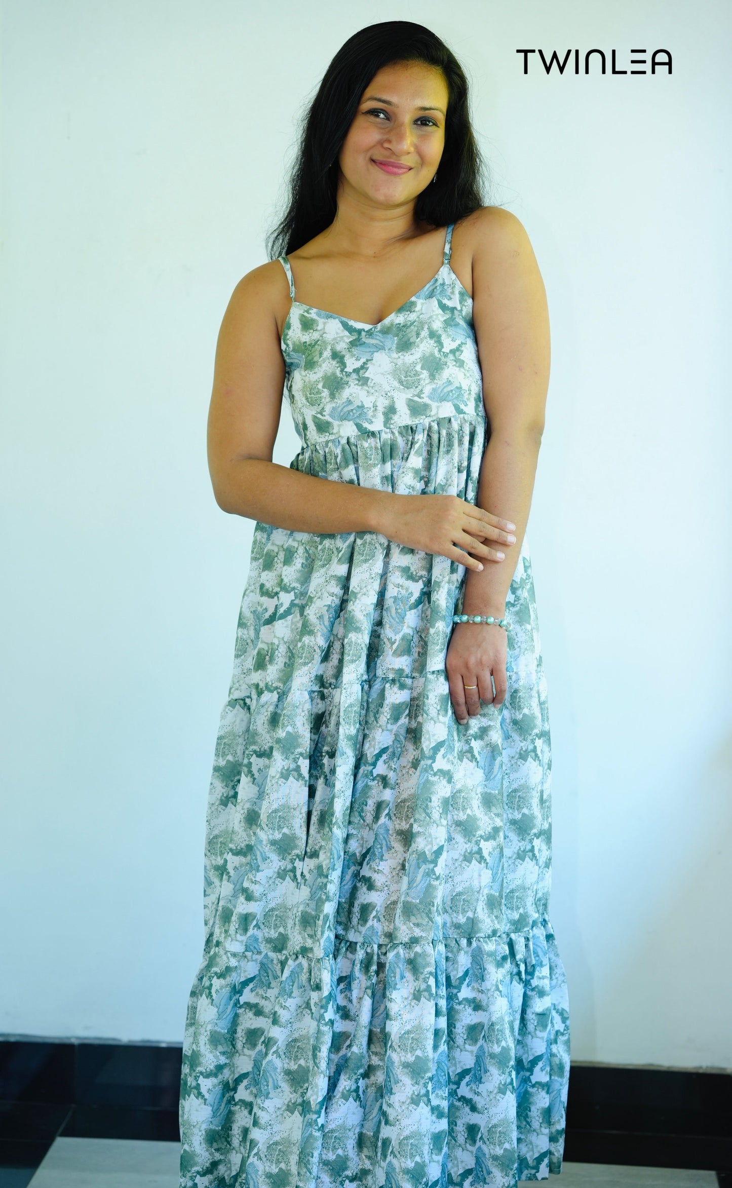 Sage Breeze Cotton Maxi Dress