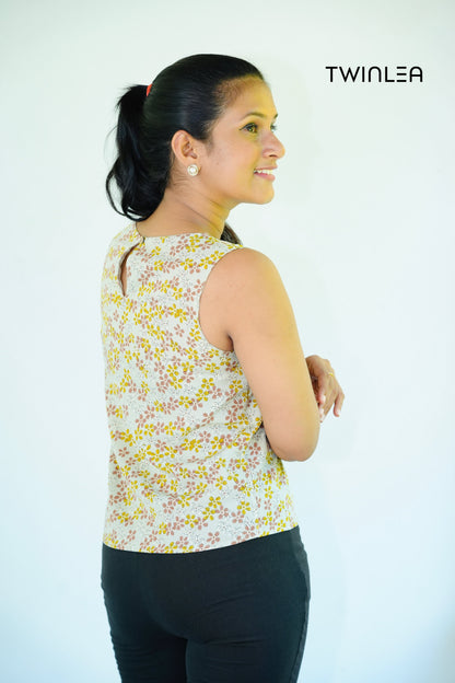 Blossom Print Sleeveless  Tops – Dual Collection