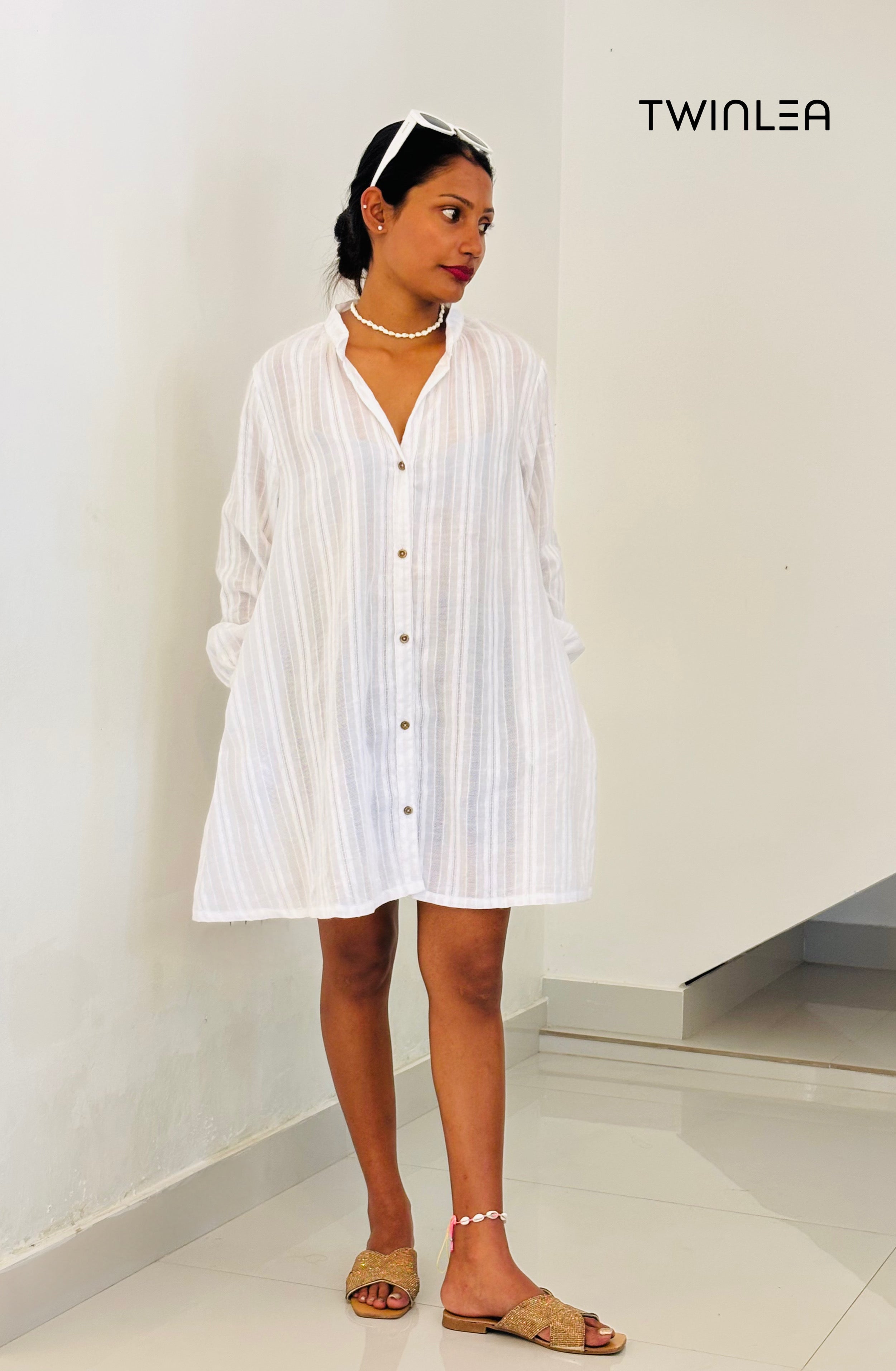 Breezy Button-Down Shirt Dress