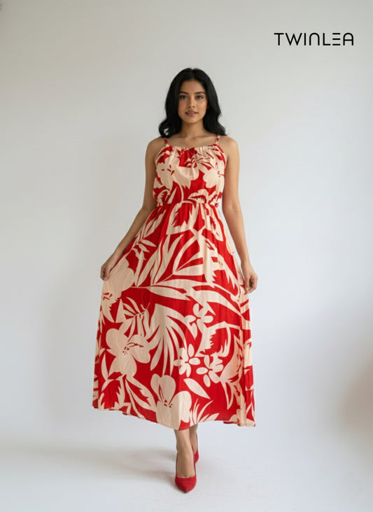Tropical Grace Midi Frock