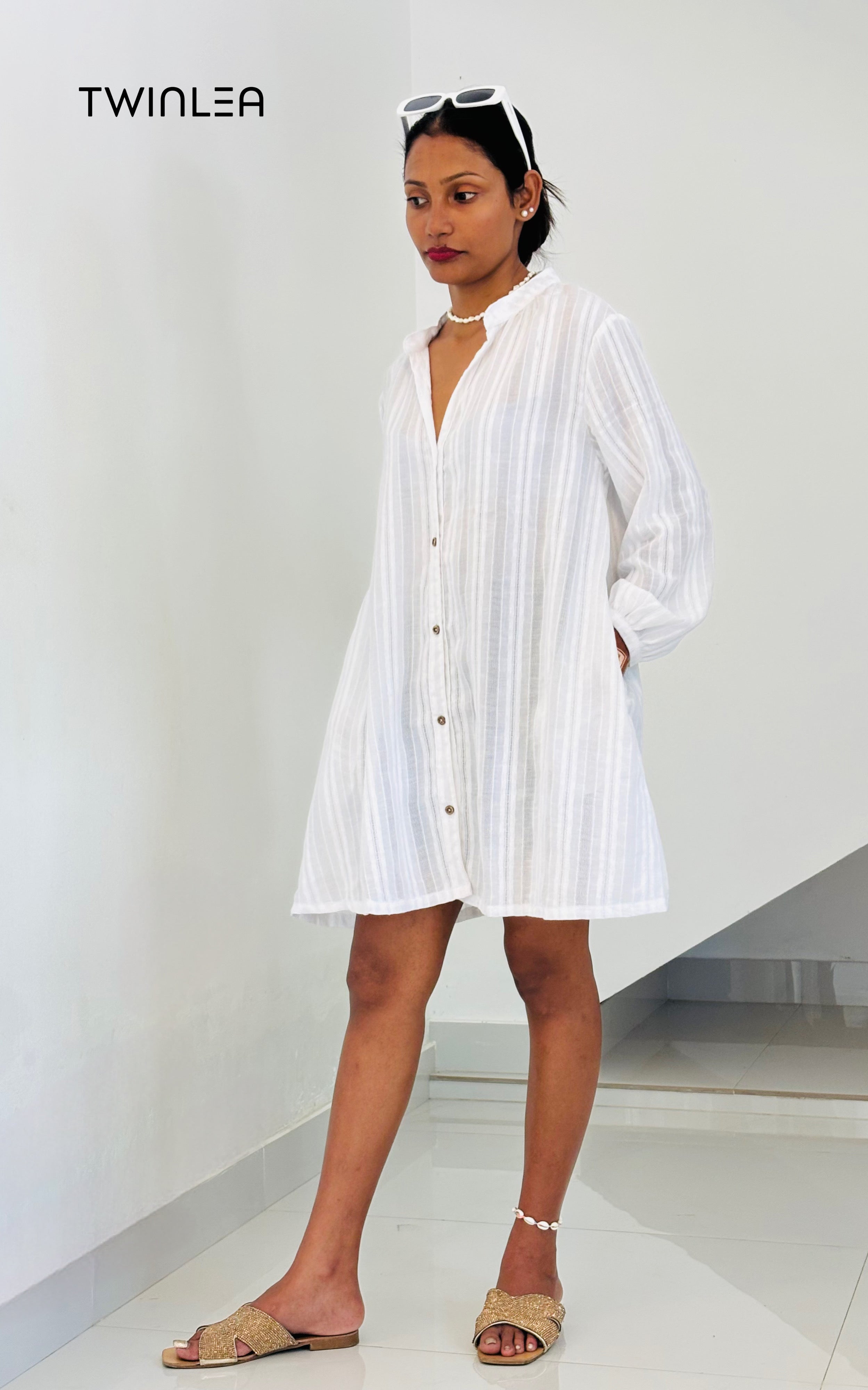 Breezy Button-Down Shirt Dress