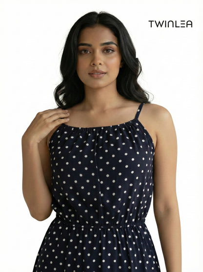 Twinlea Midnight Polka Midi Frock
